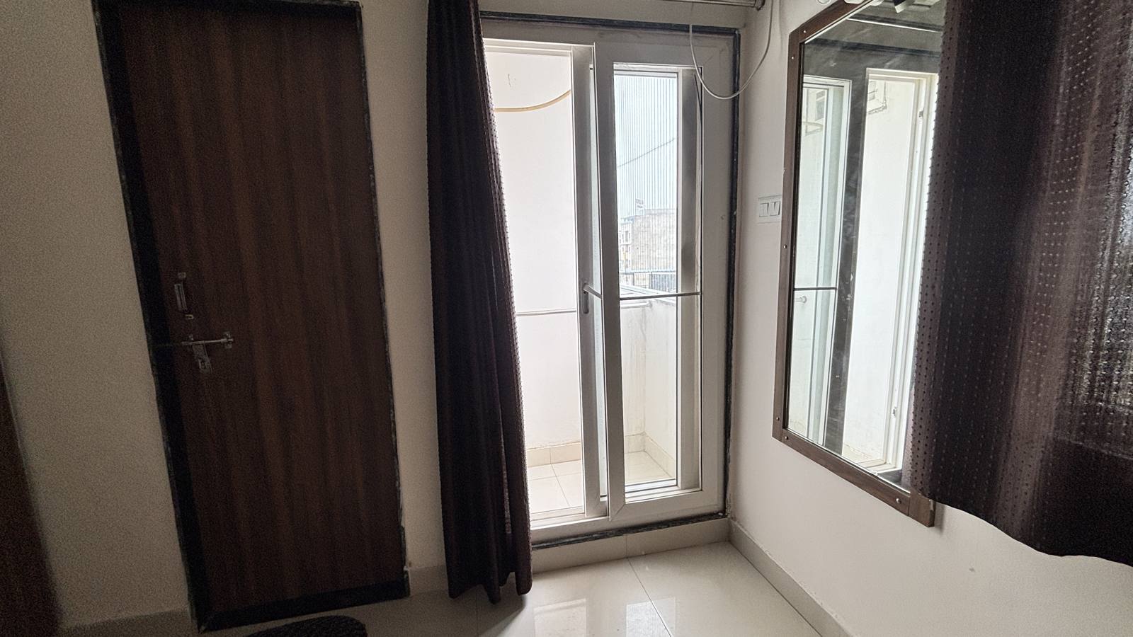 Room door and balcony window